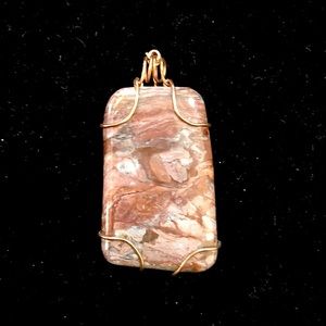 NEW HANDCRAFTED COPPER WIRE WRAPPED JASPER BOHEMIAN PENDANT *ONE OF A KIND